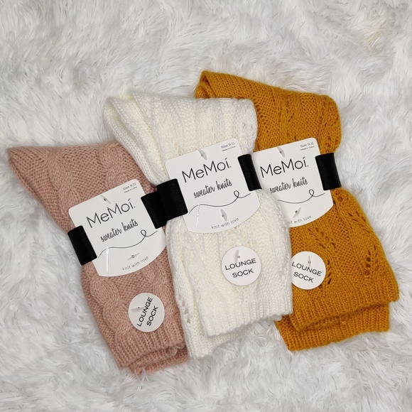 MeMoí | Sweater Knit Lounge Socks White - Picture 3 of 4